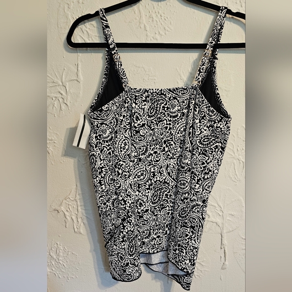 Set Lands' End Paisley Print Women's Tankini 2 Piece Swim - Picture 3 of 9